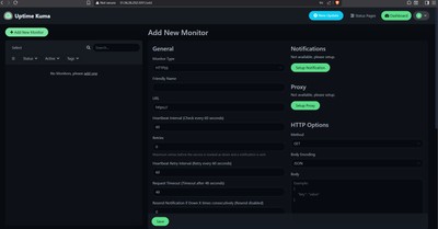 Ekran dodawania nowego monitoringu dla serwera Minecraft