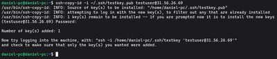 Uruchamianie ssh-copy-id -i ~/.ssh/id_ed25519.pub user@your-server-ip na AlmaLinux, CentOS, Rocky Linux i Fedorze aby skopiować klucz publiczny na serwer