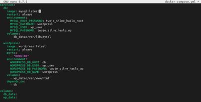 Tworzenie pliku docker-compose.yml