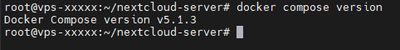 Running docker compose version to verify installation