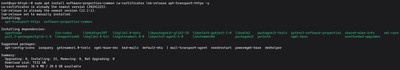 Running sudo apt install software-properties-common ca-certificates lsb-release apt-transport-https to prepare Ubuntu for adding a PHP repository