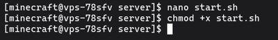 Setting executable permissions on the start.sh script