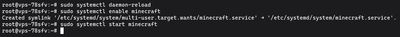 Enabling and starting the minecraft systemd service