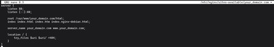 Tworzenie nowego pliku konfiguracyjnego bloku serwera Nginx dla niestandardowej domeny w sites-available na Ubuntu