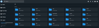 Interfejs FileBrowser podczas udostępniania pliku