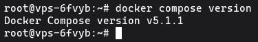 Running docker compose version in the terminal on Ubuntu to verify Docker Compose V2 is installed
