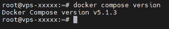 Weryfikacja wersji Docker Compose w terminalu