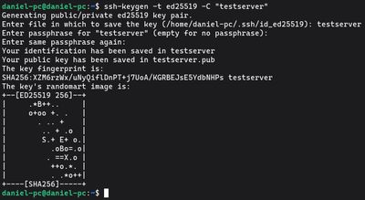 Uruchamianie ssh-keygen -t ed25519 -C "your-server-label" aby wygenerować nową parę kluczy SSH