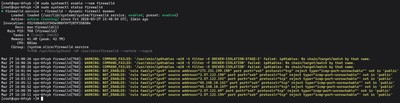 Running sudo systemctl enable --now firewalld on AlmaLinux or Rocky Linux to start and enable the firewalld service on boot