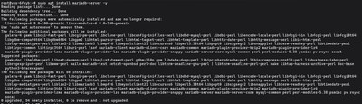 Running sudo apt install mariadb-server mariadb-client -y on Ubuntu to install MariaDB as part of the LEMP stack