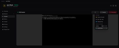Panel VoxiHost pokazujący nową integrację konsoli VNC do zdalnego zarządzania serwerami VPS
