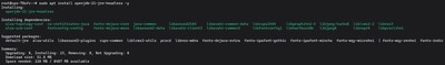 Terminal przedstawiający instalację OpenJDK 21 na Ubuntu/Debian