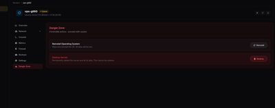 The hourly server management interface showcasing the 'Destroy' button to stop billing instantly