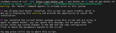 Terminal showing the Docker installation process on Ubuntu