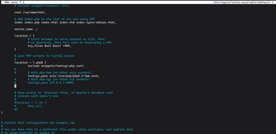 Tworzenie nowego pliku konfiguracyjnego bloku serwera Nginx w sites-available dla niestandardowej domeny w konfiguracji stosu LEMP na Ubuntu