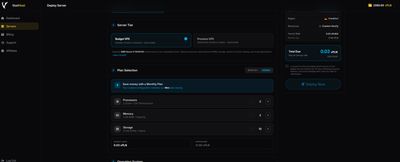 The new billing cycle toggle in the VoxiHost dashboard allowing users to switch between Monthly and Hourly payments