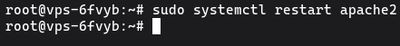 Running sudo systemctl restart apache2 to restart Apache and reload config on Ubuntu
