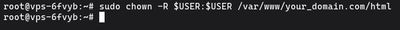 Running sudo chown to assign user ownership of the web root /var/www directory on Ubuntu