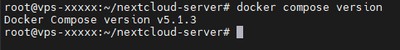 Running docker compose version to verify installation