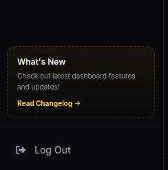 VoxiHost Dashboard sidebar showing the new What's New section and changelog link