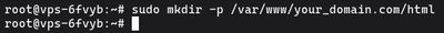 Uruchamianie sudo mkdir -p aby utworzyć nowy katalog główny dokumentów strony internetowej w /var/www na Ubuntu z Nginx