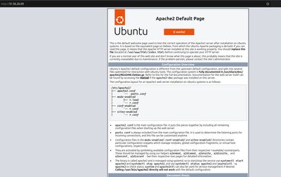 Default Apache2 welcome page in browser confirming successful installation on Ubuntu server
