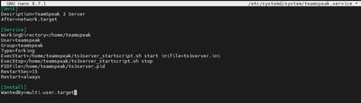 Tworzenie usługi systemd dla serwera TeamSpeak