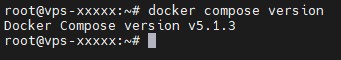 Weryfikacja wersji Docker Compose w terminalu