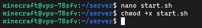 Setting executable permissions on the start.sh script