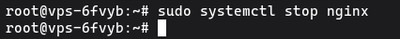 Uruchamianie sudo systemctl stop nginx aby zatrzymać proces serwera WWW Nginx na Ubuntu