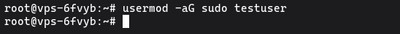 Running usermod -aG sudo command on Ubuntu to grant sudo privileges to a non-root user