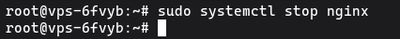 Uruchamianie sudo systemctl stop nginx aby zatrzymać proces serwera WWW Nginx na Ubuntu