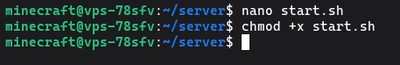 Setting executable permissions on the start.sh script
