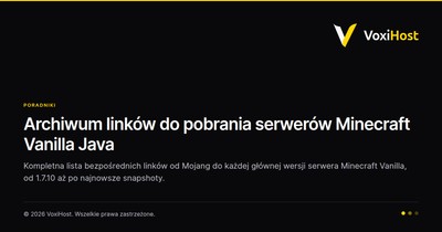 Archiwum linków do pobrania serwerów Minecraft Vanilla Java