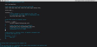 Creating a new Nginx server block configuration file in sites-available for a custom domain on Ubuntu LEMP setup