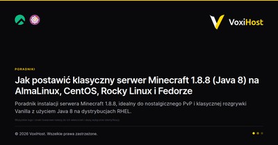 Jak postawić klasyczny serwer Minecraft 1.8.8 (Java 8) na AlmaLinux, CentOS, Rocky Linux i Fedorze