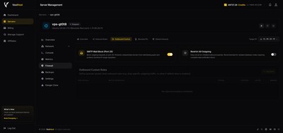 Configuring VoxiShield Outbound Egress security filters in the VoxiHost dashboard
