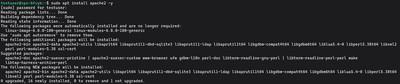 Uruchamianie sudo apt install apache2 -y aby rozpocząć instalację serwera WWW Apache na Ubuntu