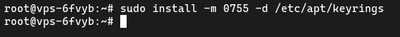 Uruchamianie sudo install -m 0755 -d /etc/apt/keyrings aby utworzyć katalog pierścieni kluczy GPG dla Dockera na Ubuntu