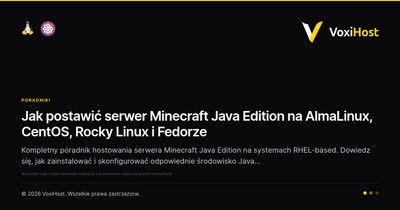 Jak postawić serwer Minecraft Java Edition na AlmaLinux, CentOS, Rocky Linux i Fedorze