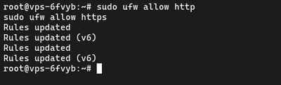Allowing HTTP port 80 and HTTPS port 443 through UFW firewall on Debian/Ubuntu server