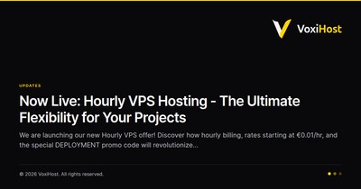 Now Live: Hourly VPS Hosting - The Ultimate Flexibility for Your Projects