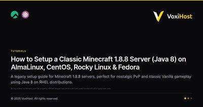 How to Setup a Classic Minecraft 1.8.8 Server (Java 8) on AlmaLinux, CentOS, Rocky Linux & Fedora