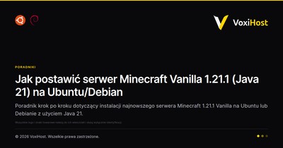 Jak postawić serwer Minecraft Vanilla 1.21.1 (Java 21) na Ubuntu/Debian
