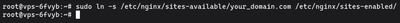 Uruchamianie sudo ln -s aby utworzyć dowiązanie symboliczne z sites-available do sites-enabled aby aktywować wirtualny host Nginx