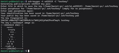 Running ssh-keygen -t ed25519 -C "your-server-label" command on AlmaLinux, CentOS, Rocky Linux & Fedora to generate an ed25519 key pair